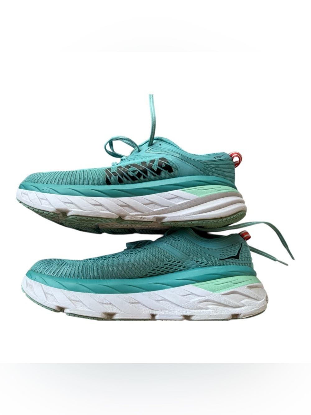 Hoka Bondi 7 Wide Running Shoes Teal Size 8.5D Women - Picture 6 of 7